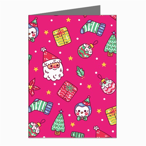 cute pink christmas pattern Greeting Cards (Pkg of 8) from ArtsNow.com Left