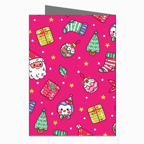 cute pink christmas pattern Greeting Cards (Pkg of 8) from ArtsNow.com Right