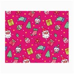 cute pink christmas pattern Small Glasses Cloth