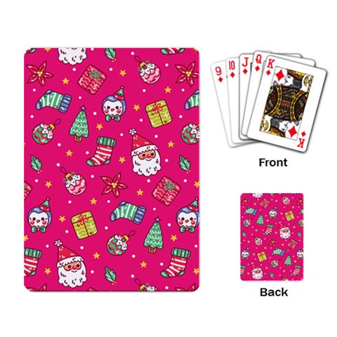 cute pink christmas pattern Playing Cards Single Design (Rectangle) from ArtsNow.com Back