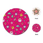 cute pink christmas pattern Playing Cards Single Design (Round)