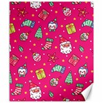 cute pink christmas pattern Canvas 8  x 10 