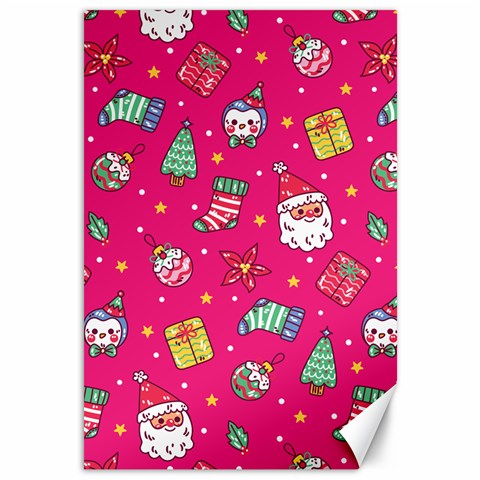 cute pink christmas pattern Canvas 12  x 18  from ArtsNow.com 11.88 x17.36  Canvas - 1