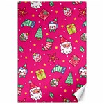 cute pink christmas pattern Canvas 12  x 18 