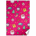 cute pink christmas pattern Canvas 24  x 36 