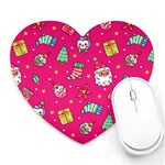 cute pink christmas pattern Heart Mousepad