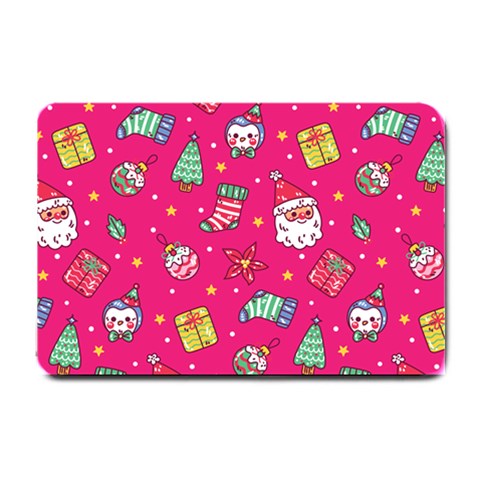 cute pink christmas pattern Small Doormat from ArtsNow.com 24 x16  Door Mat