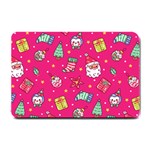 cute pink christmas pattern Small Doormat