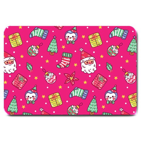 cute pink christmas pattern Large Doormat from ArtsNow.com 30 x20  Door Mat