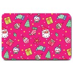 cute pink christmas pattern Large Doormat