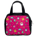 cute pink christmas pattern Classic Handbag (Two Sides)