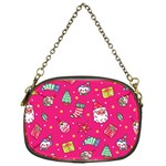 cute pink christmas pattern Chain Purse (One Side)