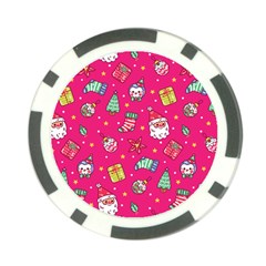 cute pink christmas pattern Poker Chip Card Guard (10 pack) from ArtsNow.com Front