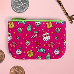 cute pink christmas pattern Mini Coin Purse from ArtsNow.com Front