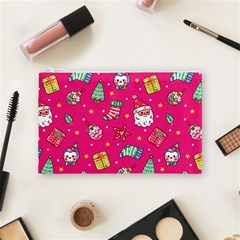 cute pink christmas pattern Cosmetic Bag (Medium) from ArtsNow.com Front