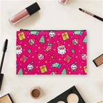 cute pink christmas pattern Cosmetic Bag (Medium)