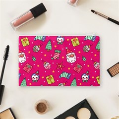 cute pink christmas pattern Cosmetic Bag (Medium) from ArtsNow.com Back