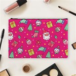 cute pink christmas pattern Cosmetic Bag (Large)