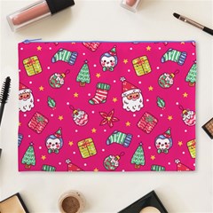 cute pink christmas pattern Cosmetic Bag (XL) from ArtsNow.com Front