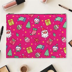 cute pink christmas pattern Cosmetic Bag (XL) from ArtsNow.com Front