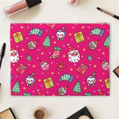 cute pink christmas pattern Cosmetic Bag (XL) from ArtsNow.com Back