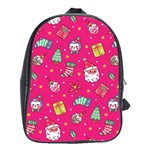 cute pink christmas pattern School Bag (Large)