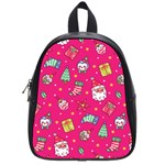 cute pink christmas pattern School Bag (Small)