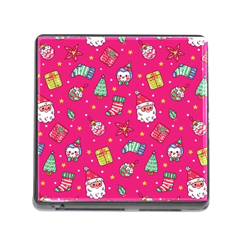 cute pink christmas pattern Memory Card Reader (Square 5 Slot) from ArtsNow.com Front