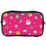 cute pink christmas pattern Toiletries Bag (One Side)