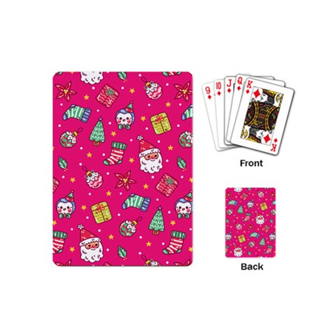 cute pink christmas pattern Playing Cards Single Design (Mini) from ArtsNow.com Back