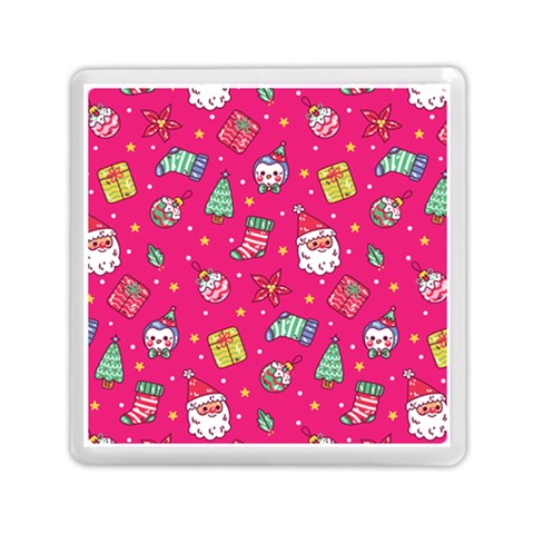 cute pink christmas pattern Memory Card Reader (Square) from ArtsNow.com Front