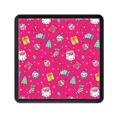 cute pink christmas pattern Memory Card Reader (Square) from ArtsNow.com Front