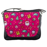 cute pink christmas pattern Messenger Bag