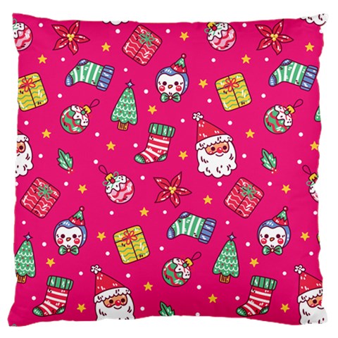 cute pink christmas pattern Large Cushion Case (Two Sides) from ArtsNow.com Front