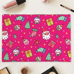 cute pink christmas pattern Cosmetic Bag (XXL) from ArtsNow.com Front