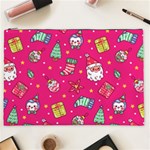 cute pink christmas pattern Cosmetic Bag (XXL)