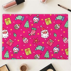 cute pink christmas pattern Cosmetic Bag (XXL) from ArtsNow.com Back