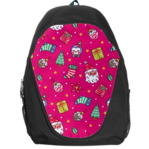 cute pink christmas pattern Backpack Bag from ArtsNow.com Front