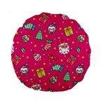 cute pink christmas pattern Standard 15  Premium Round Cushions