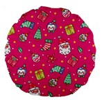 cute pink christmas pattern Large 18  Premium Round Cushions