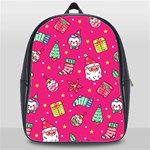 cute pink christmas pattern School Bag (XL)