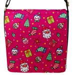 cute pink christmas pattern Flap Closure Messenger Bag (S)