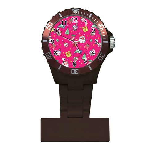 cute pink christmas pattern Plastic Nurses Watch from ArtsNow.com Front