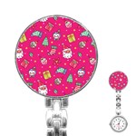 cute pink christmas pattern Stainless Steel Nurses Watch