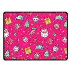 cute pink christmas pattern Two Sides Fleece Blanket (Small)