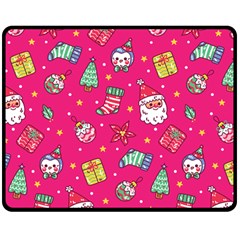 cute pink christmas pattern Two Sides Fleece Blanket (Medium) from ArtsNow.com 58.8 x47.4  Blanket Front