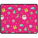 cute pink christmas pattern Two Sides Fleece Blanket (Medium)