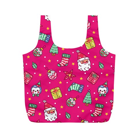 cute pink christmas pattern Full Print Recycle Bag (M) from ArtsNow.com Front