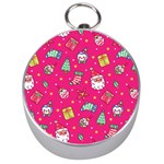 cute pink christmas pattern Silver Compasses