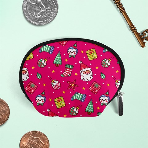 cute pink christmas pattern Accessory Pouch (Small) from ArtsNow.com Front